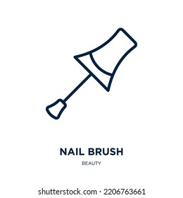 nail brush icon from beauty collection. Thin linear nail brush, brush, nail outline icon isolated on white background. Line vector nail brush sign, symbol for web and mobile