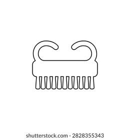 nail brush outline bathroom hand cleaning accessory isolated on white background