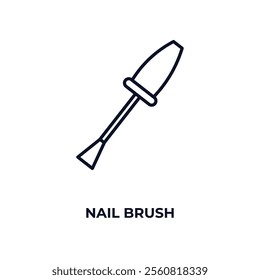 nail brush outline icon. Linear vector from beauty concept. Thin line nail brush icon isolated on white background