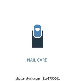 Nail care concept 2 colored icon. Simple blue element illustration. Nail care concept symbol design from Beauty set. Can be used for web and mobile UI/UX