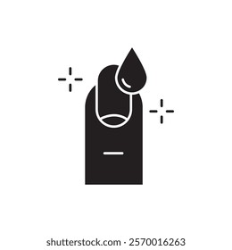 Nail care icon black and white vector outline sign