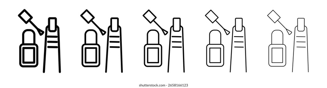 Nail care icon isolated vector on white background set