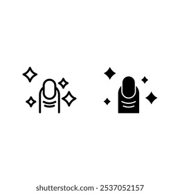 nail care icon set polish or gel for nails, manicure salon, thin line web symbol color editable