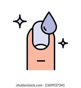 Nail care icon in simple style. Lacquer up, manicure for varnish. Nail polish remover. Fingernail painting. Nail polishing salon. Vector illustration design on white background.