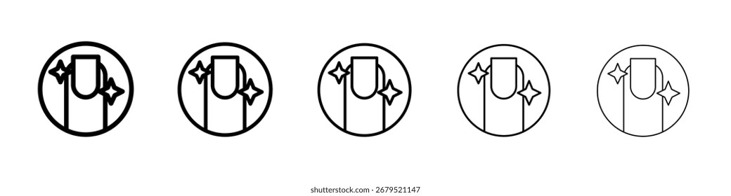 Nail care icon thin line outline set or collection
