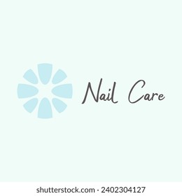 Nail care logo design. blue, manicure, polish. Vector