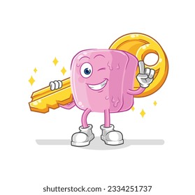 the nail carry the key mascot. cartoon vector