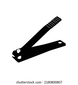 Nail Clipper Elemento de diseño de icono blanco y negro en fondo blanco aislado