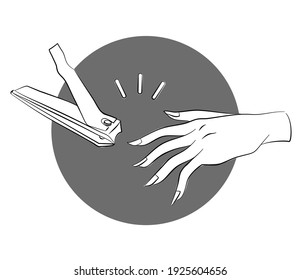 Nail clipper cartoon flat isolate vector