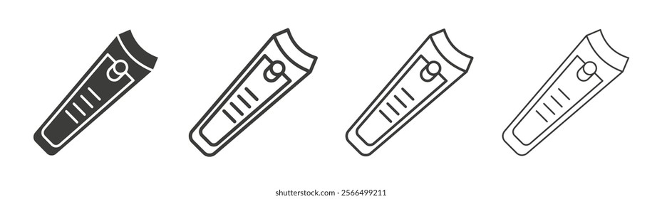 Nail clipper icon flat and linear vector illustration on white background.