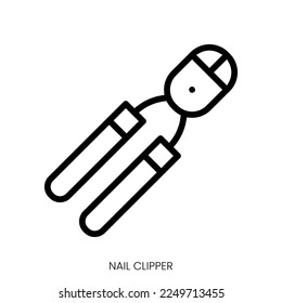 Nail clipper icon. Line Art Style Design Isolated On White Background