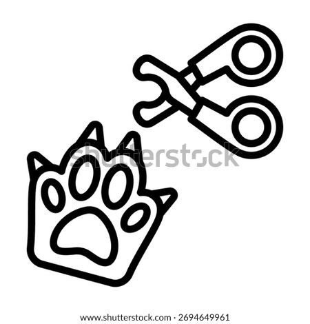 Nail Clipper Icon Line Style Vector Illustration