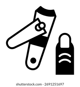Nail Clipper Icon Mixed Style Vector Illustration