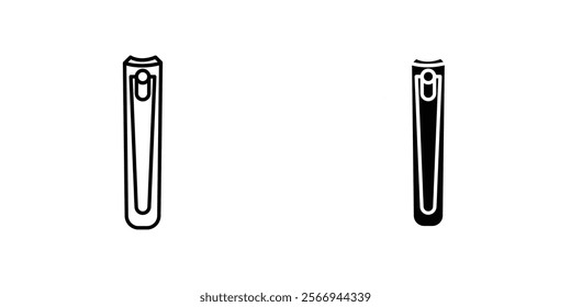 Nail clipper icons. black and white vector set.