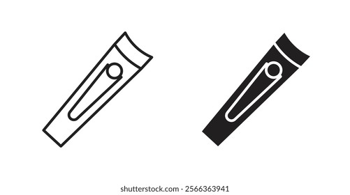 Nail clipper icons in line stroke and flat versions