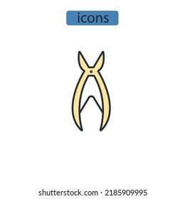 nail clipper icons  symbol vector elements for infographic web
