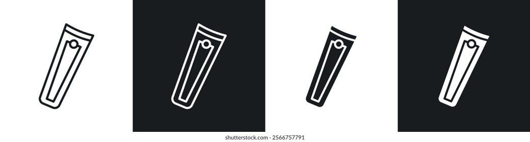 Nail clipper icons in Thin line black color. flat simple vector symbols illustration.