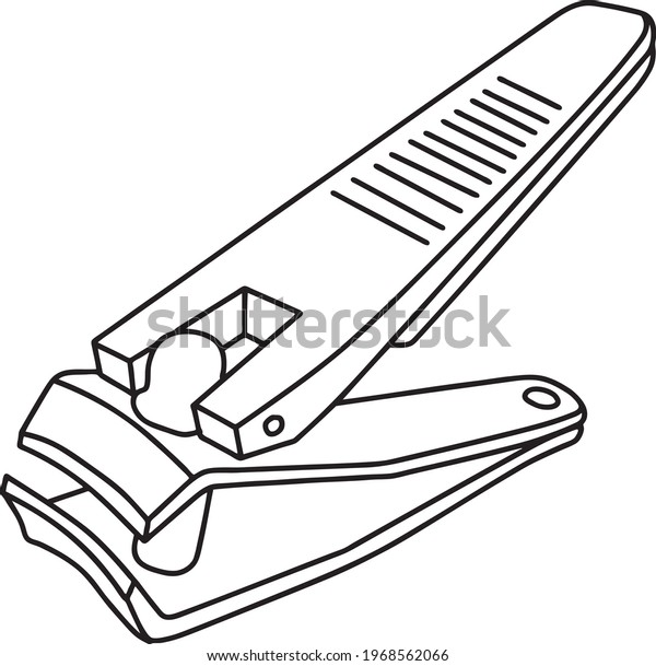 Nail Clipper Line Vector Illustration Isolated Stock Vector (Royalty ...