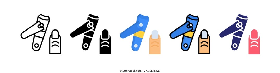 Cortador de uñas Icono de Estilo Múltiple Conjunto de Colección..