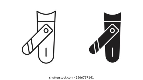 Nail clipper vector line icon illustration