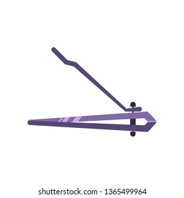 Nail clippers flat icon. Manicure, pedicure, hygiene. Nail salon concept. Vector illustration can be used for topics like beauty salon, hand care, manicurist