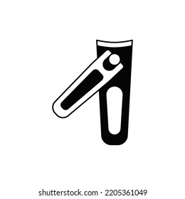 Icono de alfileres de uñas en glifo plano negro, estilo relleno aislado en fondo blanco
