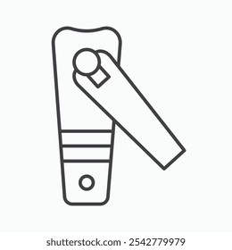 Nail clippers icon in black and white outlined stroke