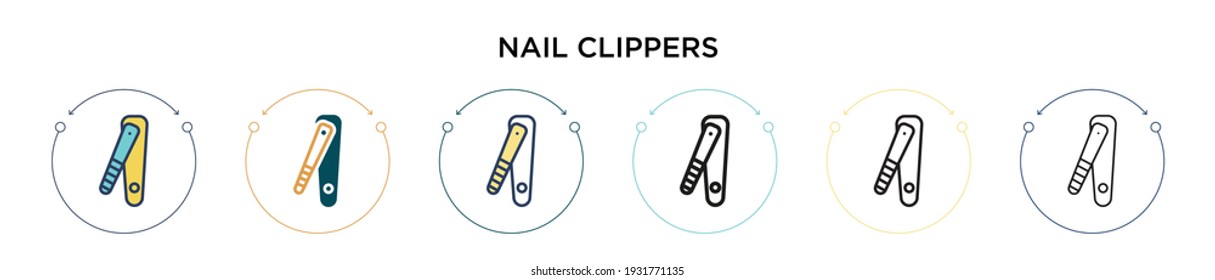 Icono de los tapones de uñas en el estilo relleno, delgado, contorno y trazo. Ilustración vectorial de dos clavijas coloreadas y negras para los diseños de iconos vectores para móviles, ui, web