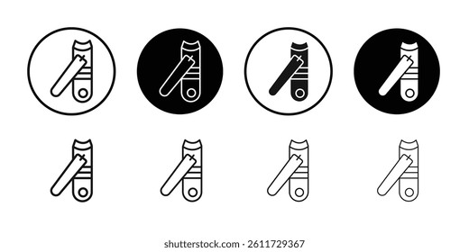 Nail clippers icon Flat simple outline set