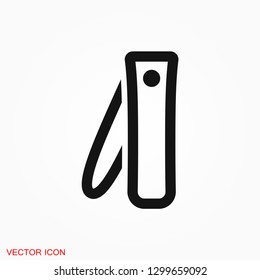 Nail clippers icon logo, illustration, vector sign symbol for design