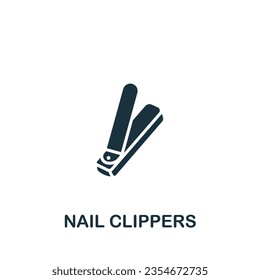 Nail clippers icon. Monochrome simple sign from beauty and personal care collection. Nail clippers icon for logo, templates, web design and infographics.