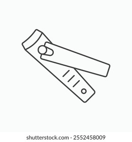 Nail clippers icon set in blackthin line style.