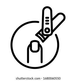 Icono de alfileres de uñas. Diseño sencillo. Vector de línea. Aislar sobre fondo blanco.