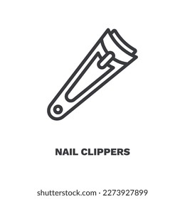 nail clippers icon. Thin line nail clippers icon from Hygiene and Sanitation collection. Outline vector isolated on white background. Editable nail clippers symbol can be used web and mobile