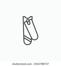 Nail clippers icon in thin outlined.