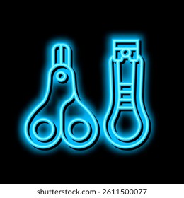 nail clippers for newborn babies neon light sign vector. nail clippers for newborn babies illustration