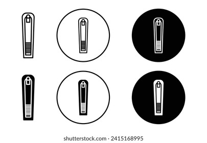 nail clippers symbol icon sign collection in white and black
