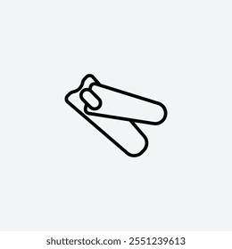 Nail clippers thin liner icon isolated.