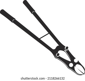 Nail clippers for trimming animal nails. Agricultural tools. Black flat symbol. Isolated image on a white background.