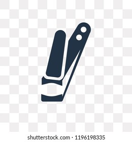 Nail clippers vector icon isolated on transparent background, Nail clippers transparency concept can be used web and mobile