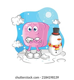 the nail in cold winter character. cartoon mascot vector