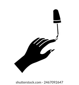 Icono dibujado a mano negro para colorear las uñas
