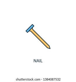 nail concept 2 colored line icon. Simple yellow and blue element illustration. nail concept outline symbol design