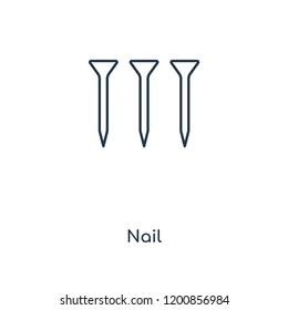 Nail concept line icon. Linear Nail concept outline symbol design. This simple element illustration can be used for web and mobile UI/UX.