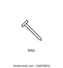nail concept line icon. Simple element illustration. nail concept outline symbol design. Can be used for web and mobile UI/UX