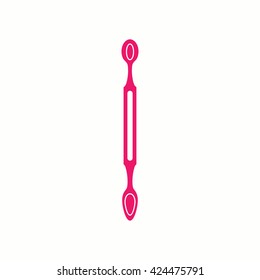 nail cuticle tool icon pink simple