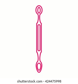 nail cuticle tool icon pink thin line