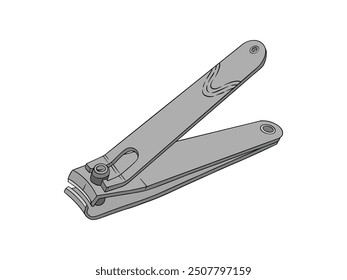 Nail cutter illustration, white background isolated