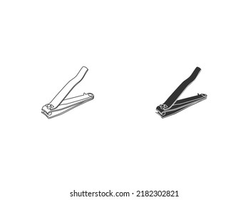 Nail cutter vector line art design. Vector of nail clipper stock vector. Illustration of deco
