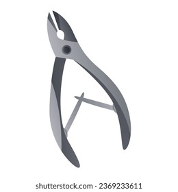 Nail cutting scissors, clipper. Pedicure, manicure in beauty spa salon tools, accessories. Polished fingernails, equipment, tools. Beauty treatment, skin and body care routine, finger care.